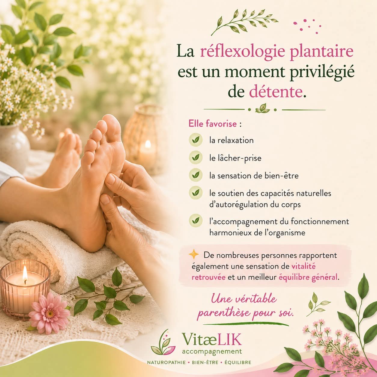 Réflexologie plantaire — lâcher-prise par les pieds
